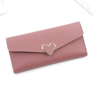Pink Heart Clasp Wallet
